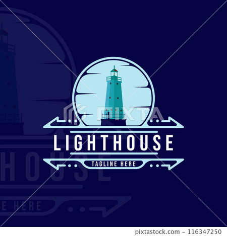 lighthouse logo vintage vector illustration template icon graphic design 116347250