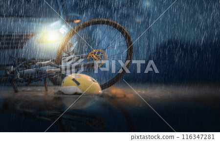 Nighttime Bicycle Accident Caused by Drunk Driving Nighttime Bicycle Accident Caused by Drunk Driving 116347281