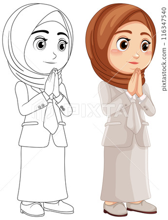 Muslim Boy and Girl Characters 116347540