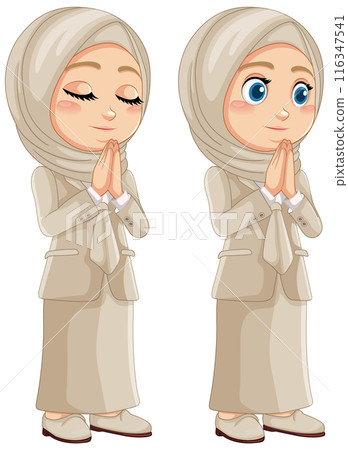 Muslim Boy and Girl Characters 116347541