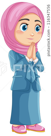 Muslim Girl in Traditional Attire 116347556