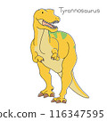 霸王龍逼真可愛的恐龍前視圖 116347595