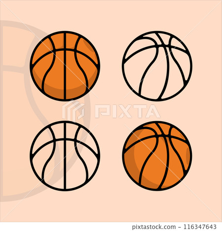 set of basketball icon vector logo outline illustration template graphic design. bundle collection of sport for club or team sign and symbol set of basketball icon vector logo outline illustration template graphic design. bundle collection of sport for club or team sign and symbol 116347643