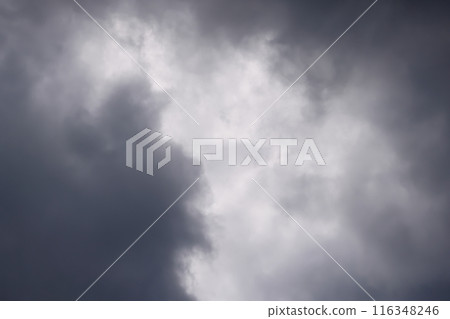 Blue sky seen through the gaps in the clouds (background material) 116348246