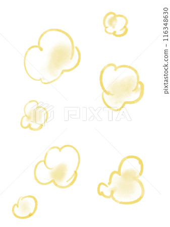 Cute hand-drawn watercolor popcorn pattern Cute hand-drawn watercolor popcorn pattern 116348630