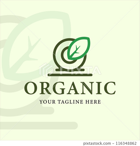 initial letter o logo icon line art vector illustration template graphic design. organic with leaf sign or symbol for environment company 116348862