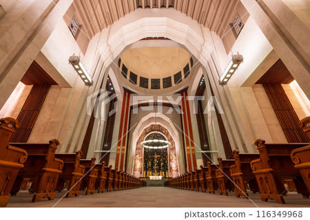 Interior of Saint Joseph's Oratory of Mount Royal (Oratoire Saint-Joseph du Mont-Royal). A minor basilica in Montreal, Quebec, Canada. 116349968