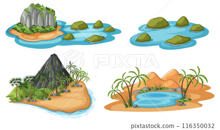 Tropical Island and Oasis Landscapes 116350032