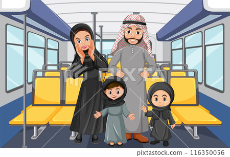 Family Traveling on a Bus 116350056