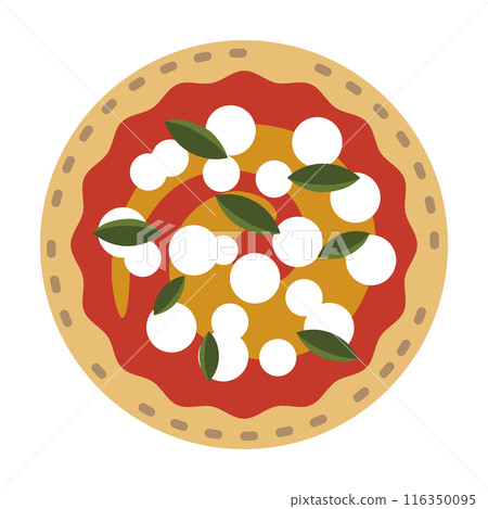 Pizza Margherita simple flat illustration 116350095