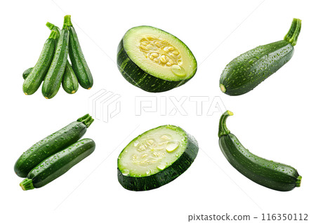 Zucchini Collection Bundle Set Isolated on a Transparent Background Zucchini Collection Bundle Set Isolated on a Transparent Background 116350112