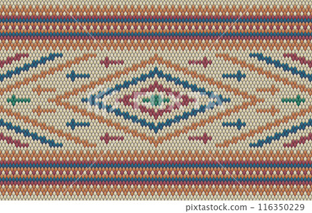 Knitted pattern seamless fabric cream color tone. traditional knitted pattern vector ethnic style. Designed for background ,wallpaper ,carpet ,clothing ,knitted pattern ,fabric ,pixel art ,textile Knitted pattern seamless fabric cream color tone. traditional knitted pattern vector ethnic style. Designed for background ,wallpaper ,carpet ,clothing ,knitted pattern ,fabric ,pixel art ,textile 116350229