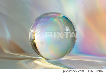 holographic abstract silver 3d circle shape 116350987