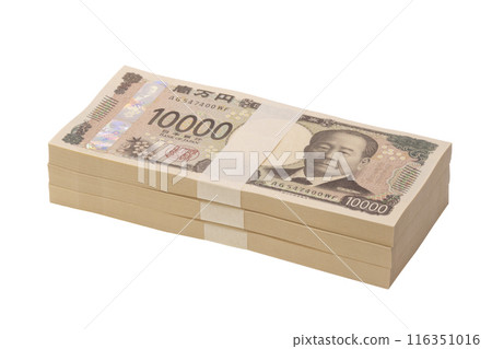 斜角拍攝的一捆 300 萬日圓新版日本紙幣 斜角拍攝的一捆 300 萬日圓新版日本紙幣 116351016