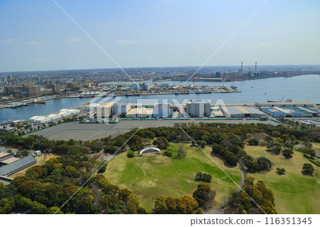 [Chiba City, Chiba Prefecture] Cityscape view from the sky 116351345