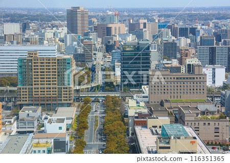 [Chiba City, Chiba Prefecture] Cityscape view from the sky 116351365