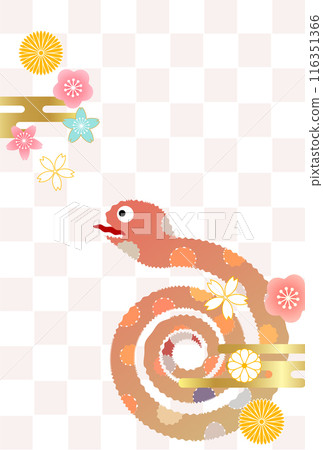 Snake New Year's card cute background Snake New Year's card cute background 116351366