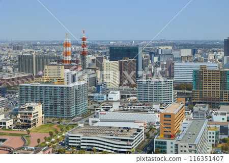 [Chiba City, Chiba Prefecture] Cityscape view from the sky 116351407