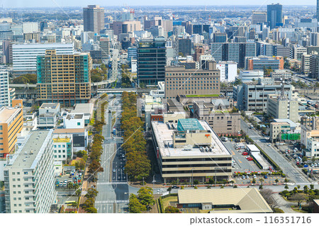 [Chiba City, Chiba Prefecture] Cityscape of the city seen from above 116351716