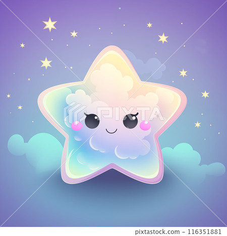手绘卡通可爱的星星插画 手绘卡通可爱的星星插画 116351881