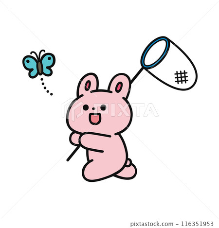 Cute rabbit catching insects Cute rabbit catching insects 116351953