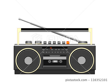 Illustration of a retro boombox 116352101