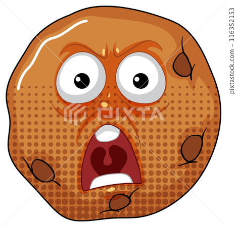 Shocked Cookie Cartoon Illustration 116352153