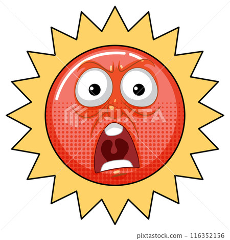Angry Sun Cartoon Illustration Angry Sun Cartoon Illustration 116352156
