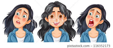 Woman Expressing Different Emotions Woman Expressing Different Emotions 116352173