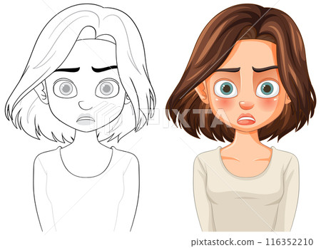 Surprised Girl Vector Illustration 116352210