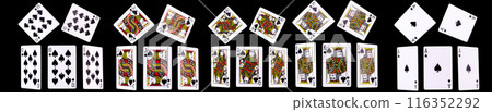 Playing cards for poker game on black background with clipping path. Playing cards for poker game on black background with clipping path. 116352292