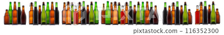Set of bottle of beer or cider isolated on white background Set of bottle of beer or cider isolated on white background 116352300