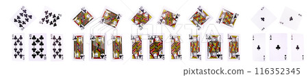 Playing cards for poker game on white background with clipping path. Playing cards for poker game on white background with clipping path. 116352345