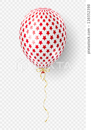 3d realistic striped balloon. USA Independence Day patriotic design. 3d realistic striped balloon. USA Independence Day patriotic design. 116352398