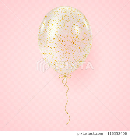 3D realistic transparent white balloon. Luxury glossy helium balloon 3D realistic transparent white balloon. Luxury glossy helium balloon 116352406