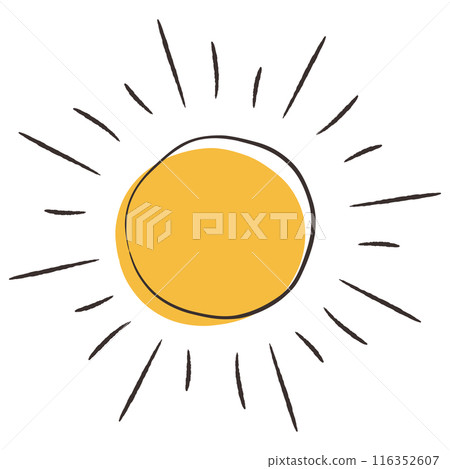 Simple and stylish sun illustration Simple and stylish sun illustration 116352607