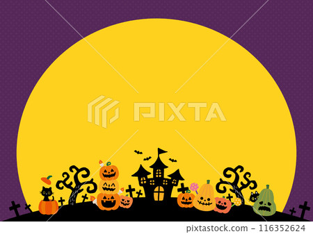 Full moon Halloween frame 116352624