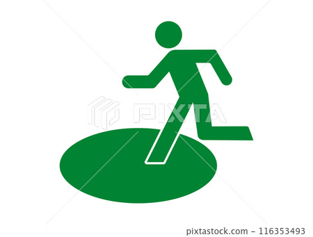 Evacuation site mark Simple evacuation site icon illustration material 116353493