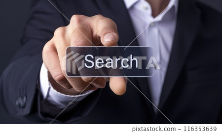 Search bar, online navigation, efficiently search and explore information on websites, apps and digital platforms, touch screen searching engine icon 116353639