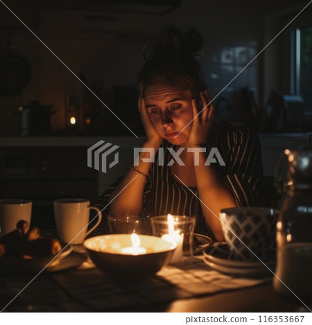 Blackout: a power crisis - energy collapse and the absence of electricity, plunging communities into darkness and disrupting daily life. 116353667