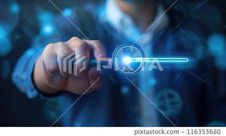 Search bar, online navigation, efficiently search and explore information on websites, apps and digital platforms, touch screen searching engine icon 116353680