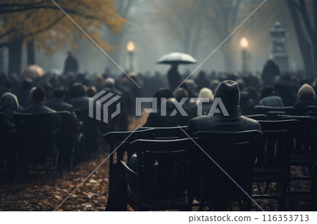 A moment of farewell, diving into the emotional depth of a funeral and farewell, where every tear and every word reflects the memory and respect for the one who has passed away 116353713