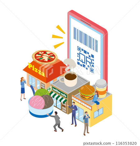 Cashless payment at restaurants 116353820