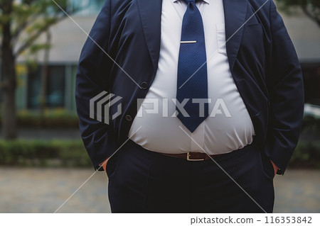 A businessman with a protruding belly 116353842