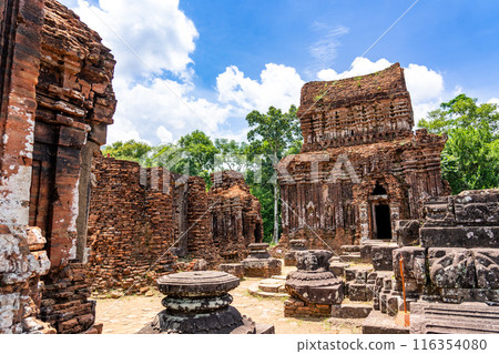 My Son ruins, a sacred site of the Champa Kingdom in Vietnam, where Hindu gods are enshrined My Son ruins, a sacred site of the Champa Kingdom in Vietnam, where Hindu gods are enshrined 116354080
