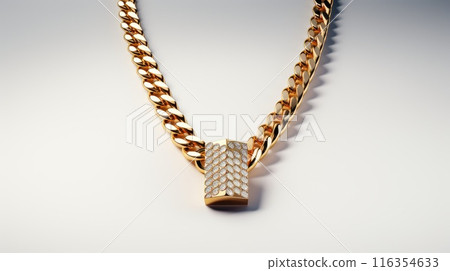 Luminous affluence: gold jewellery, golden finery, sumptuousness, dazzling sheen, meticulous design of gold items, reflecting their role as icons of prosperity, chic, enduring allure. 116354633