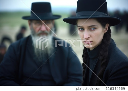 Portrayal of Amish people, traditional lifestyle, close bonds of community, rural simplicity, values of cultural richness, traditions of close-knit family friendly living group. village Country life. Portrayal of Amish people, traditional lifestyle, close bonds of community, rural simplicity, values of cultural richness, traditions of close-knit family friendly living group. village Country life. 116354669