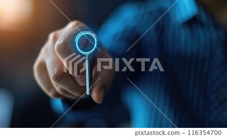 Search bar, online navigation, efficiently search and explore information on websites, apps and digital platforms, touch screen searching engine icon 116354700