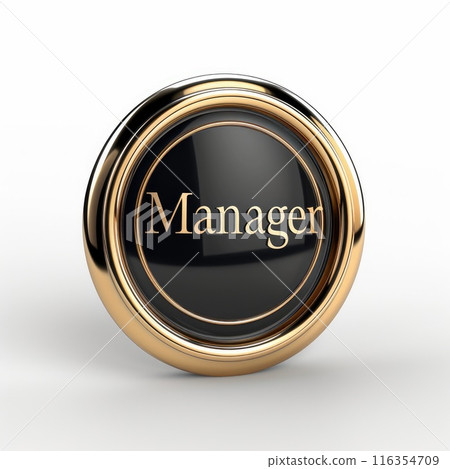 Stylish business card: banner with the text manager on the background, representing a creative and effective solution to express the professionalism and uniqueness of the staff or company. 116354709