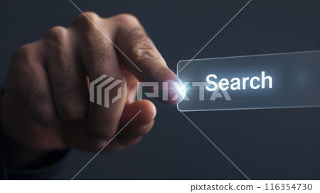 Search bar, online navigation, efficiently search and explore information on websites, apps and digital platforms, touch screen searching engine icon 116354730